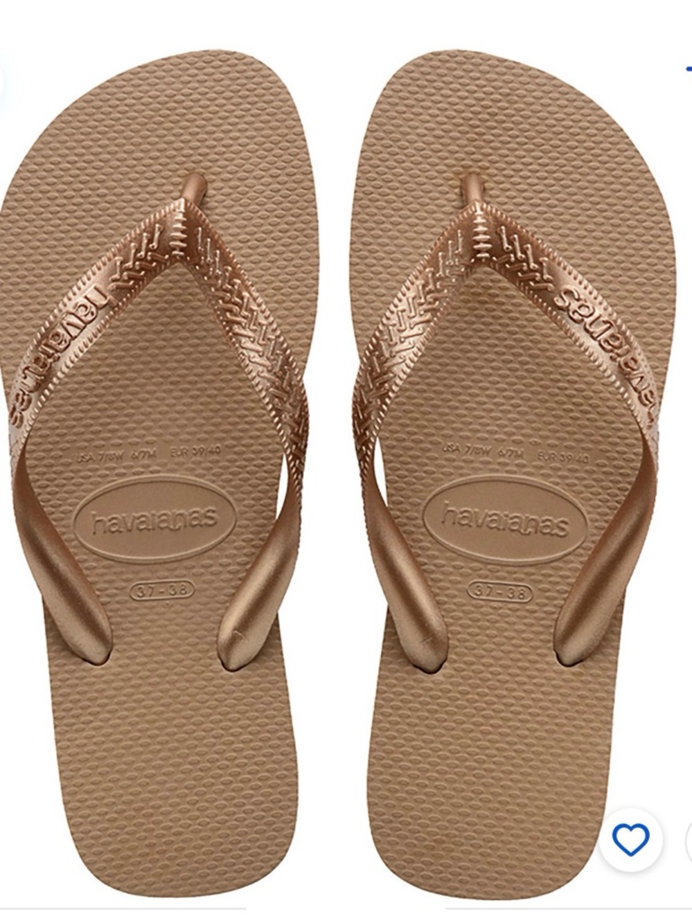 Havaianas Women’s Top Tiras Flip Flops in Rose Gold
